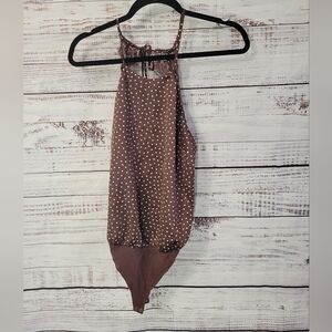 Abcrombie & Fitch S Polka-dot Bodysuit with lace back